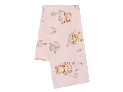 Flanelová plienka s potlačou New Baby teddy bear pink - 58852
