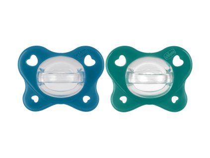 CHICCO Cumlík Physio Dual Soft silikónový chlapec 16-36m, 2 ks