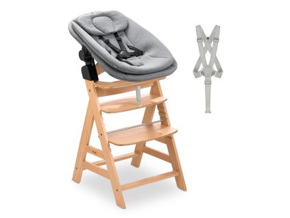Hauck Alpha+ drevená stolička+ novorodenecký Newborn set Pro, nastaviteľný, 0m+/90kg, Grey