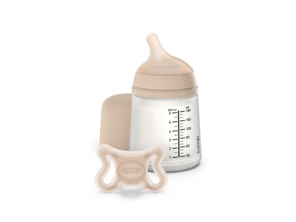 SUAVINEX | SADA ANTIKOLIKOVÁ Zerø.Zerø™ LIGHT FĽAŠA 180 ml A + cumlík Zerø.Zerø™ -2/ 2M