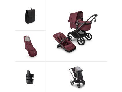 Bugaboo Výhodný set Essentials Fox 5 RENEW Complete, Black/Dark Cherry - 1