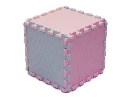 Rialto Baby Penová puzzle kocka - light pink, silver, pink