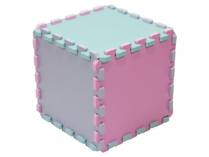 Rialto Baby Penová puzzle kocka - Silver, Green, Pink