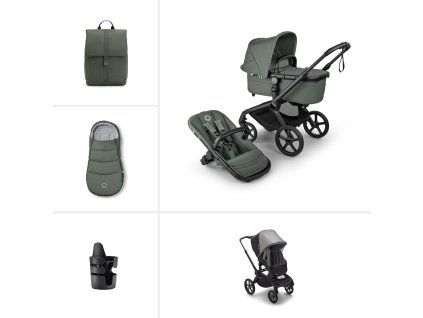 Bugaboo výhodný set Essentials Fox 5 RENEW Complete, BLACK/FOREST GREEN - 1