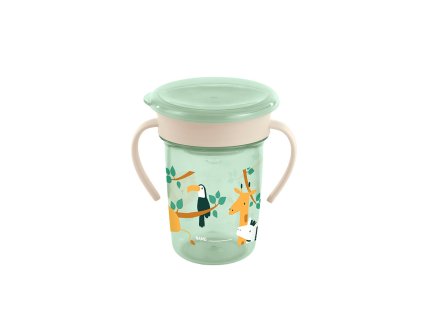 Miniland Náučný pohárik so silikónovým náustkom - Džungľa - 260ml