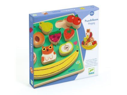 Drevené puzzle a balančná hra Ovocie