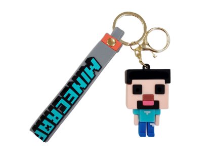 Detská kľúčenka Minecraft Steve s pútkom a karabínou