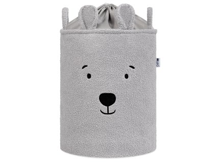 Sipo Kôš na hračky Premium Bouclé so šnúrkou / 43 l, Bear (Grey)