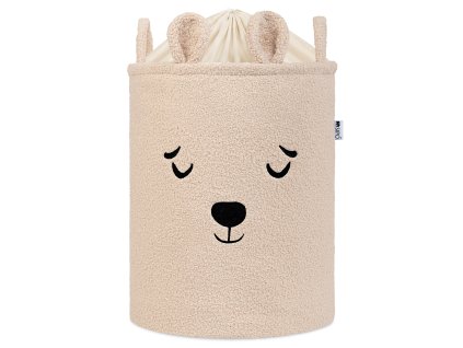 Sipo Kôš na hračky Premium Bouclé so šnúrkou / 43 l, Bear (Beige)