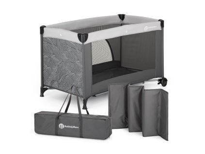 PETITE&MARS Postieľka cestovná Nyja Urban Jungle Charcoal