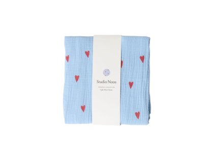 STUDIO NOOS - SWADDLE ZAVINOVAČKA Print Large | Light Blue Hearts