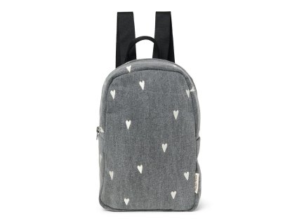 STUDIO NOOS - Denim Mini BACKPACK - batôžtek | Grey Hearts