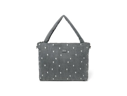 STUDIO NOOS - Denim DIAPER BAG - přebalovací taška | Grey Hearts