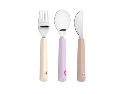LÄSSIG Cutlery with Silicone Handle 3pcs Tiny Team cat