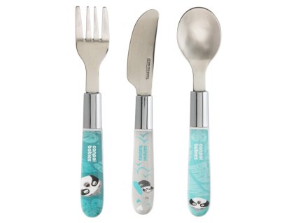 Canpol babies Príbor kovový EXOTIC ANIMALS 3ks modrý