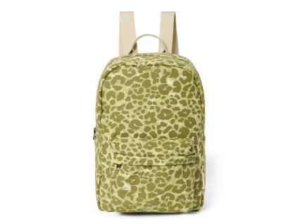 STUDIO NOOS - Cotton Midi BACKPACK - batôžtek s predným vreckom | Green Leopard