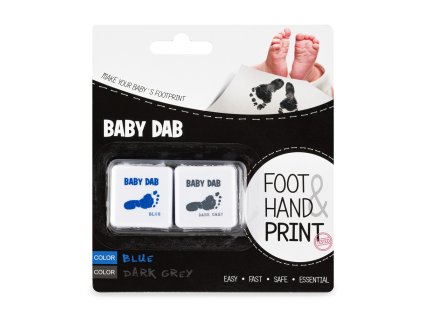 BABY DAB Farba na detské odtlačky 2 ks modrá, šedá