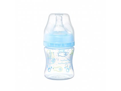 BABYONO Fľaša antikoliková Klasik modrá 120 ml 0m+