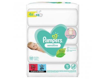 PAMPERS Sensitive Obrúsky vlhčené 4 balenia = 320 ks