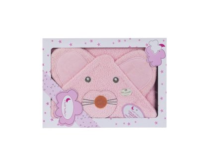 INTERBABY | OSUŠKA froté 100x100 MYŠKA - ružová