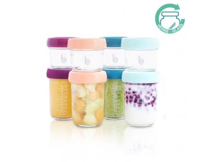 Sklenené misky s viečkami MULTISET (4x 100ml + 4x 220ml)