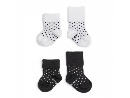 Detské ponožky Stay-on-Socks 0-6m 2páry Black&White Dots