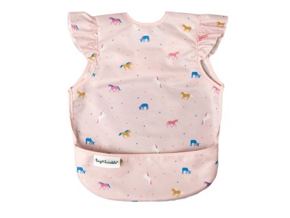 Tiny Twinkle Zásterka s podbradníkom a volánikmi, L - Unicorn Confetti