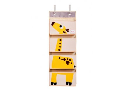 3 SPROUTS Závesný organizér farba:yellow, motív:giraffe