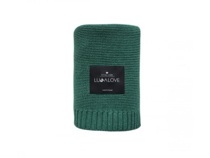 Lullalove Veľká bambusová deka 100x120 cm farba:Smaragdová zelená