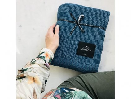 Lullalove Veľká bambusová deka 100x120 cm farba:petrolejová