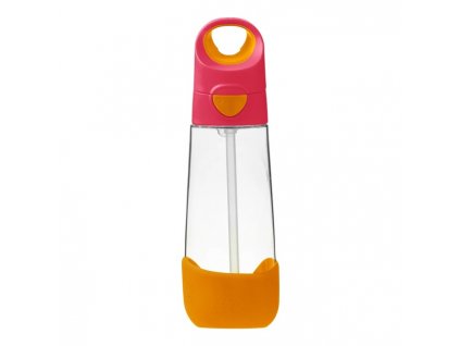 B.BOX Fľaša na pitie so slamkou 600 ml farba:ružová/oranžová