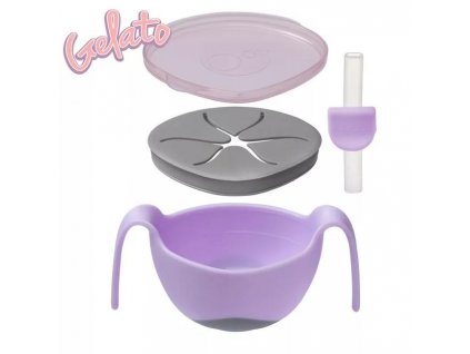B.BOX miska so slamkou GELATO farba:ostružina