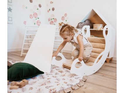 Levin Felin Zvýhodnený Montessori set Farba trianglu climbme:Prírodná/Dúha, Farba dosky slideme:Prírodná, Farba hojdačky swingme:Prírodná