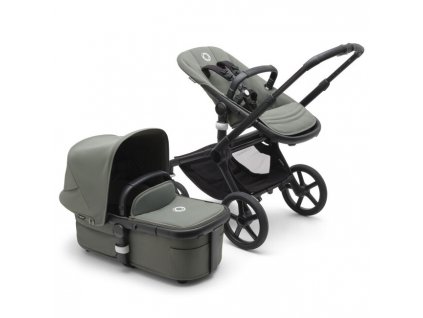 Bugaboo Fox 5 Complete Travel Bundle+ so základňou Base 360 farba:black/forest green–forest green