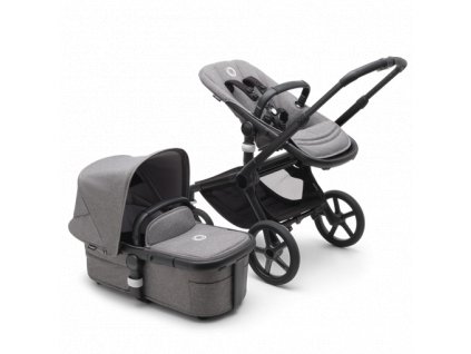 Bugaboo Fox 5 Complete Travel Bundle+ so základňou Base 360 farba:BLACK/grey melange–grey melange