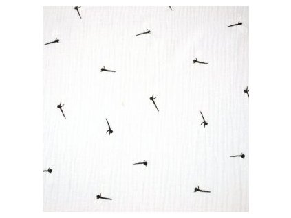 levin felin vankúš oválny balón mušelín farba:biela s vážkami