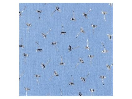 levin felin vankúš oválny balón mušelín farba:modrá so zlatými púpavkami