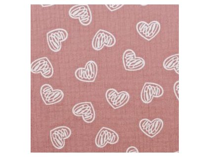 levin felin vankúš oválny balón mušelín farba:staroružová so srdiečkami