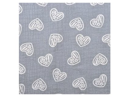 levin felin vankúš oválny balón mušelín farba:svetlosivá so srdiečkami