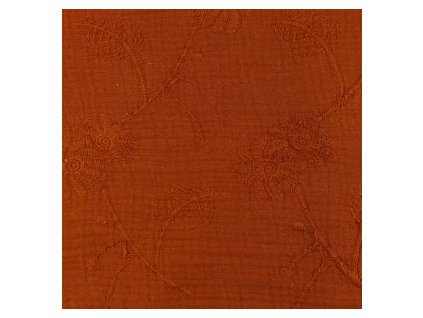 levin felin vankúš oválny balón mušelín farba:Tehlové vyšívané kvietky