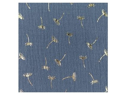 levin felin vankúš oválny balón mušelín farba:Tmavosivá so zlatými púpavami