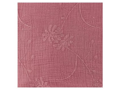 levin felin vankúš oválny balón mušelín farba:Tmavostaroružové vyšívané kvietky