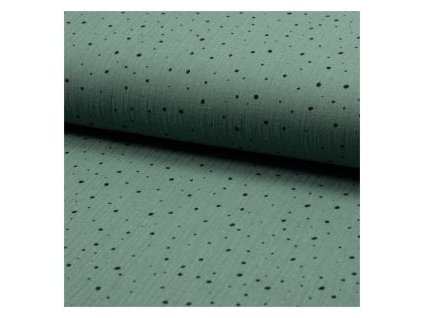 levin felin vankúš oválny balón mušelín farba:zelená s bodkami