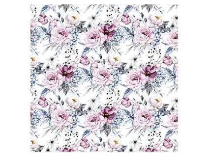 levin felin vankúš srdce bavlnené farba:Fialové kvety na bielom