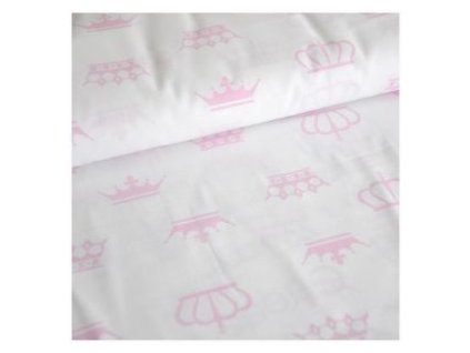 levin felin vankúš srdce bavlnené farba:korunky ružové na bielom