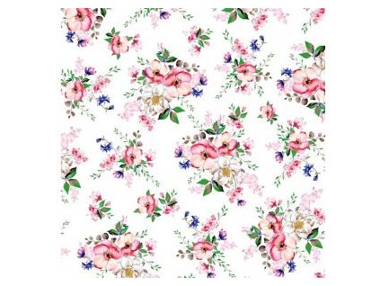 levin felin vankúš srdce bavlnené farba:Kytica kvetov na bielom