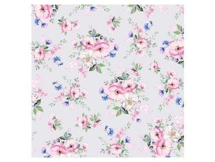 levin felin vankúš srdce bavlnené farba:Kytica kvetov na svetlo sivom