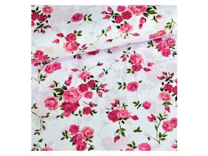 levin felin vankúš srdce bavlnené farba:Ružové ruže na bielom