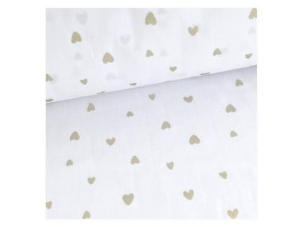 levin felin vankúš srdce bavlnené farba:srdiečka zlaté na bielom