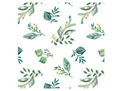 levin felin vankúš srdce bavlnené farba:Zelené listy na bielom